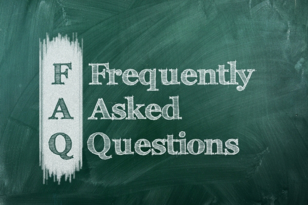 frequently asked questions written on a chalkboard depicting Wi-Fi Thermostats questions