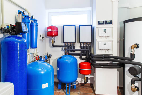 image of a interior of modern boiler with a boiler in a deep well pump