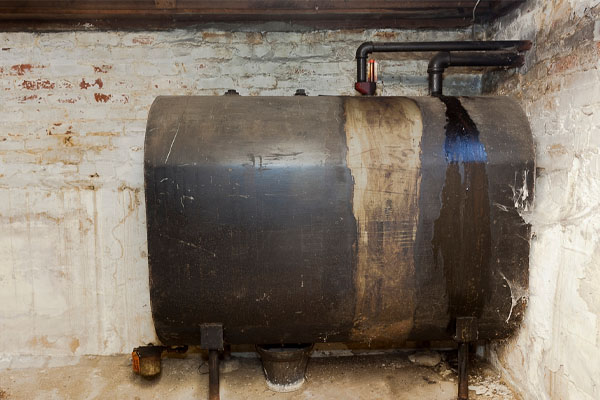 rusted heating oil tank