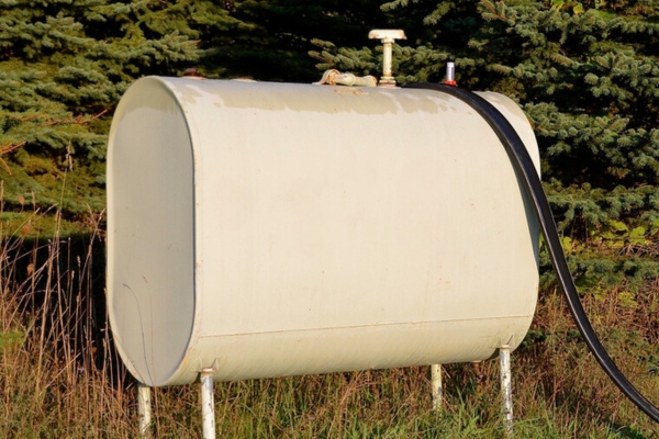 heating oil tank installed outside
