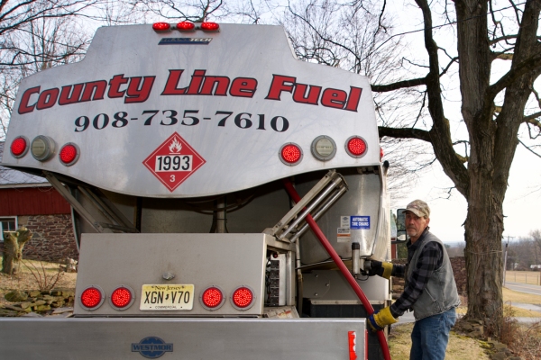 County Line Fuel heating oil delivery personnel and truck