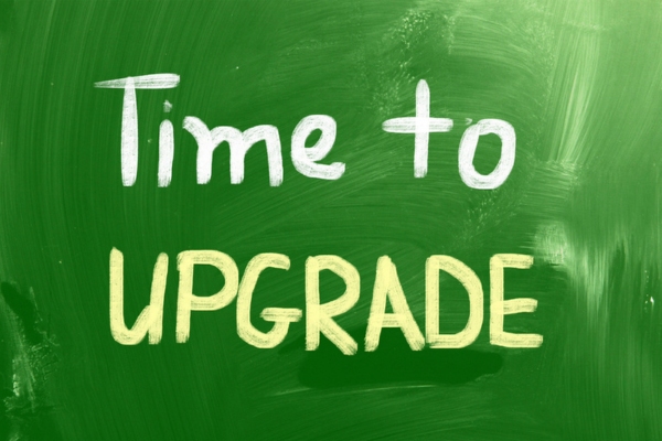 time to upgrade written on chalkboard depicting boiler replacement