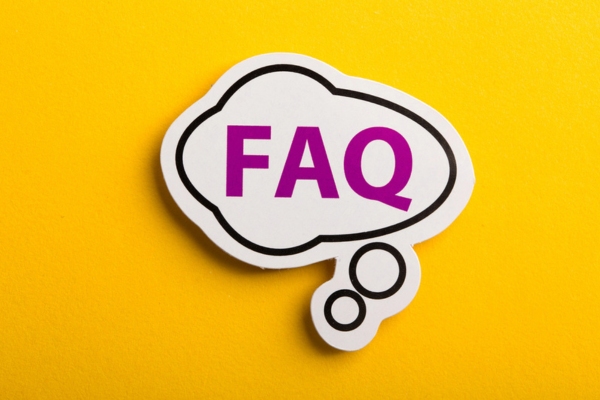 FAQ on a speech bubble depicting questions about air conditioner fan