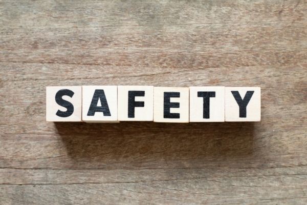 safety spelled using wooden letter cubes depicting furnace