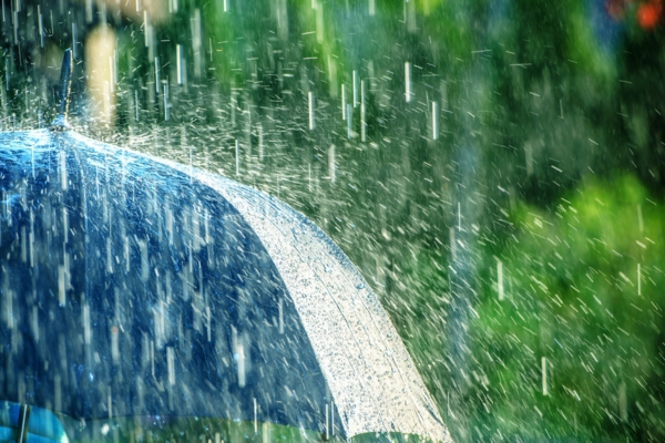 image of umbrella and rainfall depicting External Water Infiltration