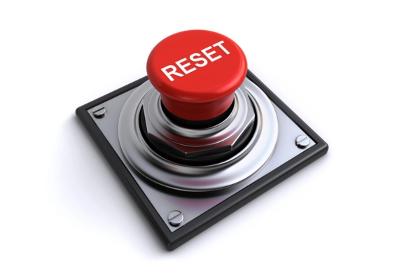 red reset button depicting heating system