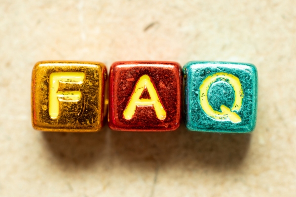 FAQ spelled using metallic letter beads depicting HVAC Blower Motor Replacement questions