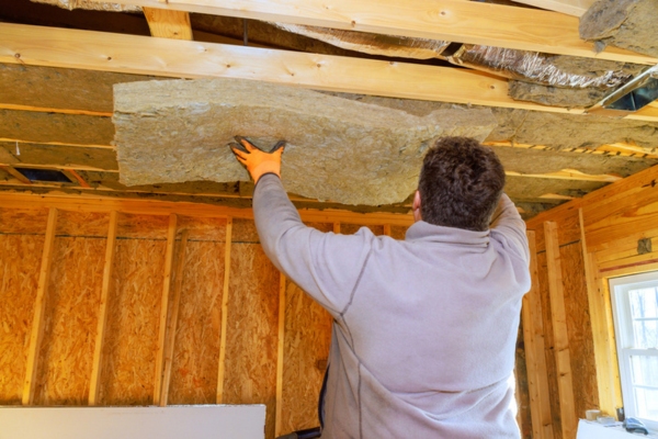 professional worker updating home insulation